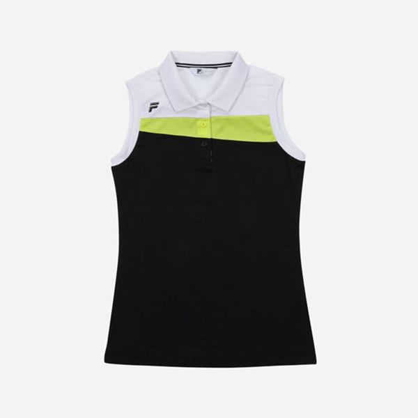 Camisas Polo Fila Mulher Pretas - Fila Golf Sleeveless Outlet Portugal,FJGR-46250